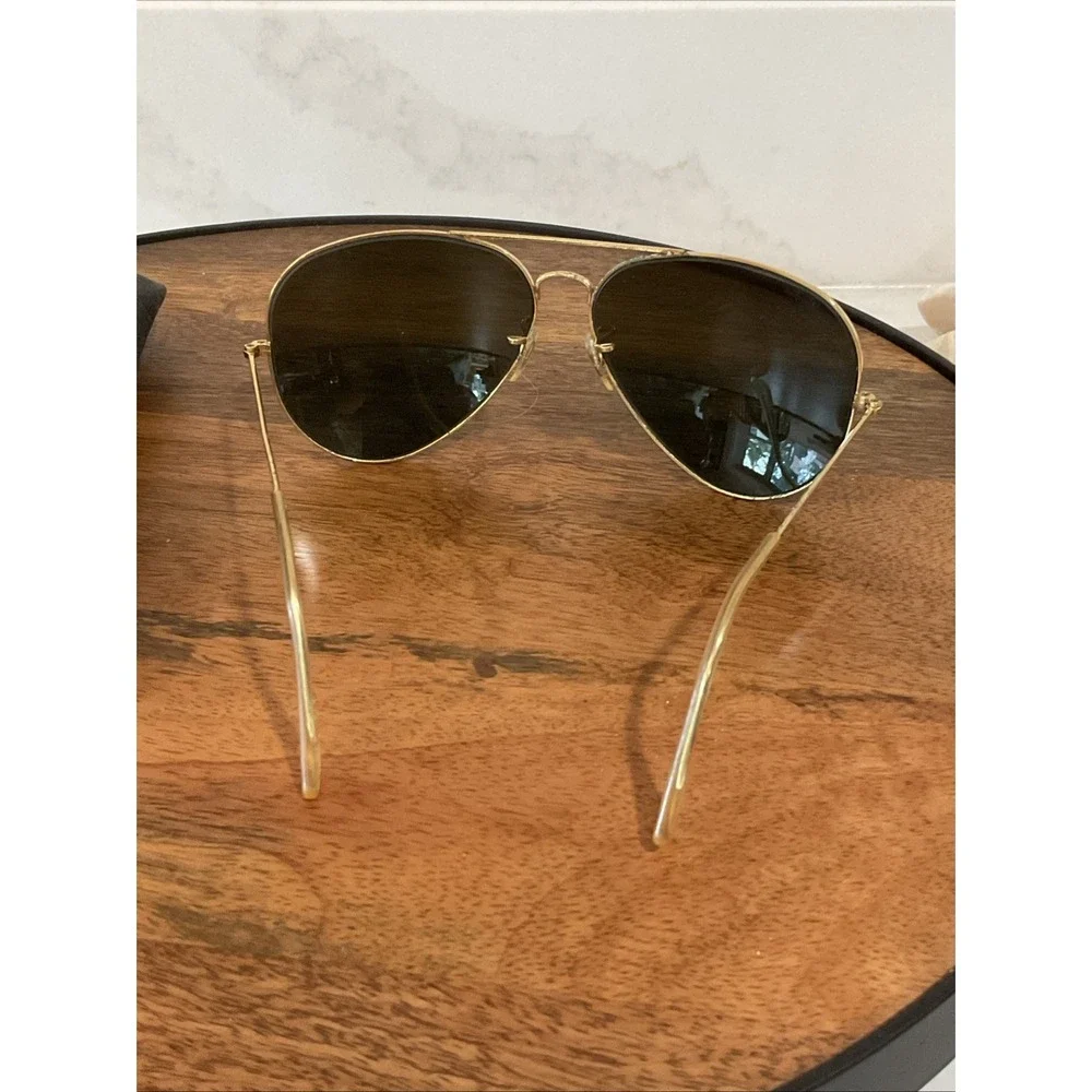 Vintage B&L Ray Ban USA Aviator  64-14 Gold Frame Sunglasses.